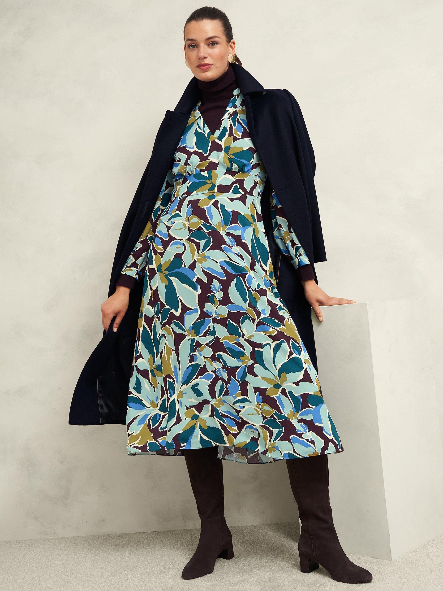 Product image 7 of 7, which shows Hobbs Lea Print Midi Dress, Multi, 10