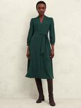 Hobbs Magnolia Belted Midi Dress, Bay Green