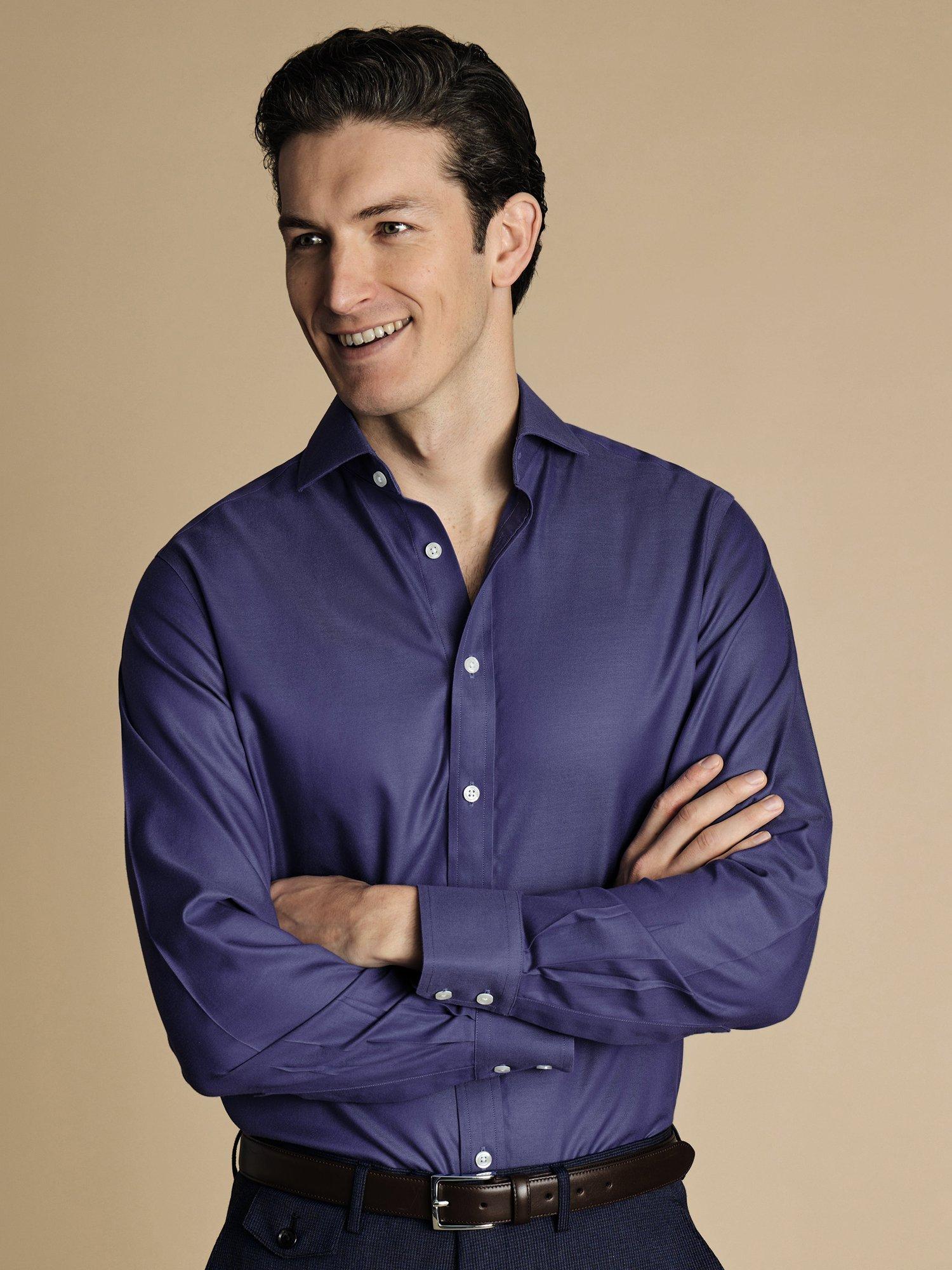 Charles Tyrwhitt Cotton Super Slim Fit Shirt, Cobalt Blue