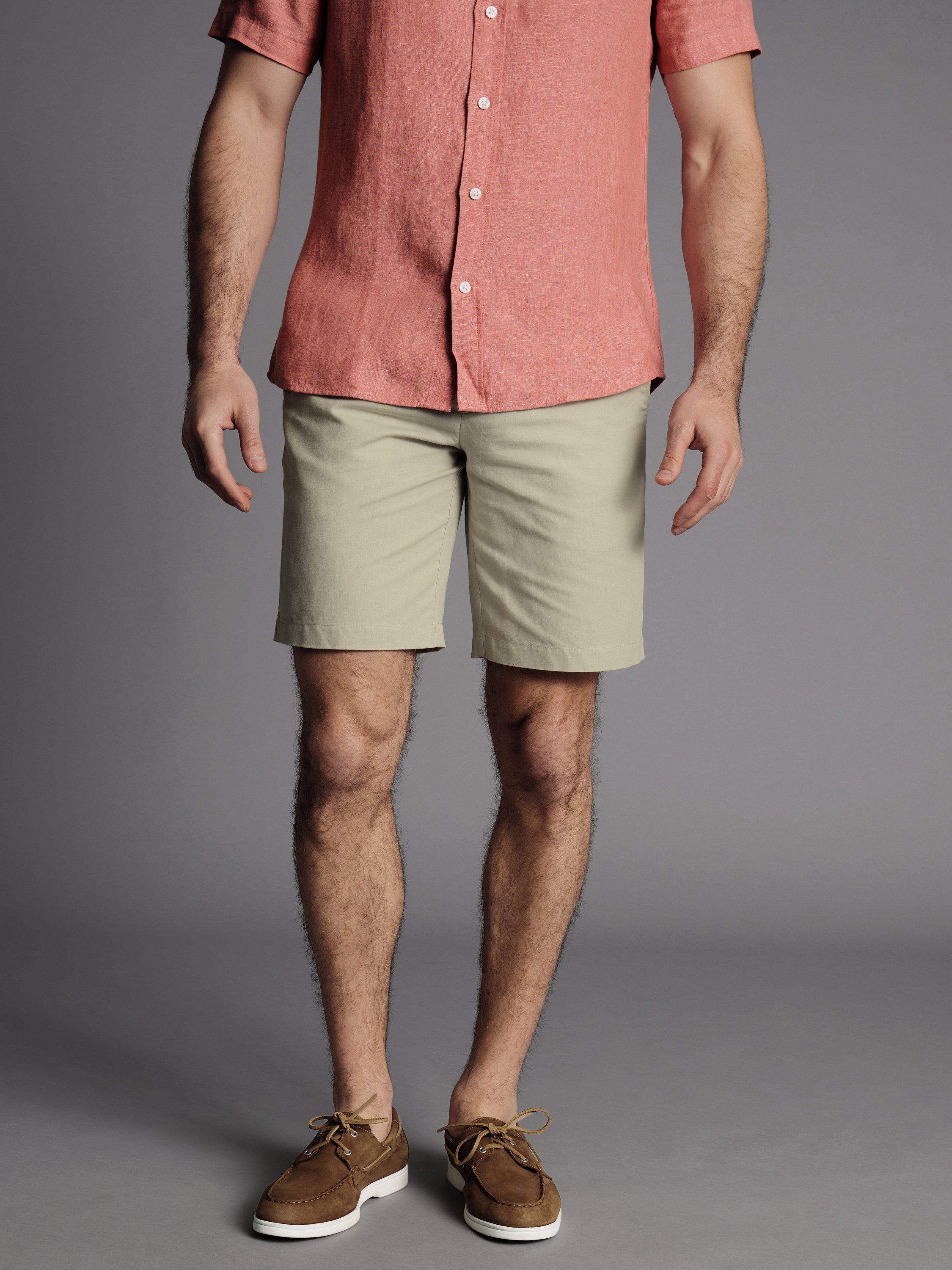 Charles Tyrwhitt Linen Blend Shorts, Stone
