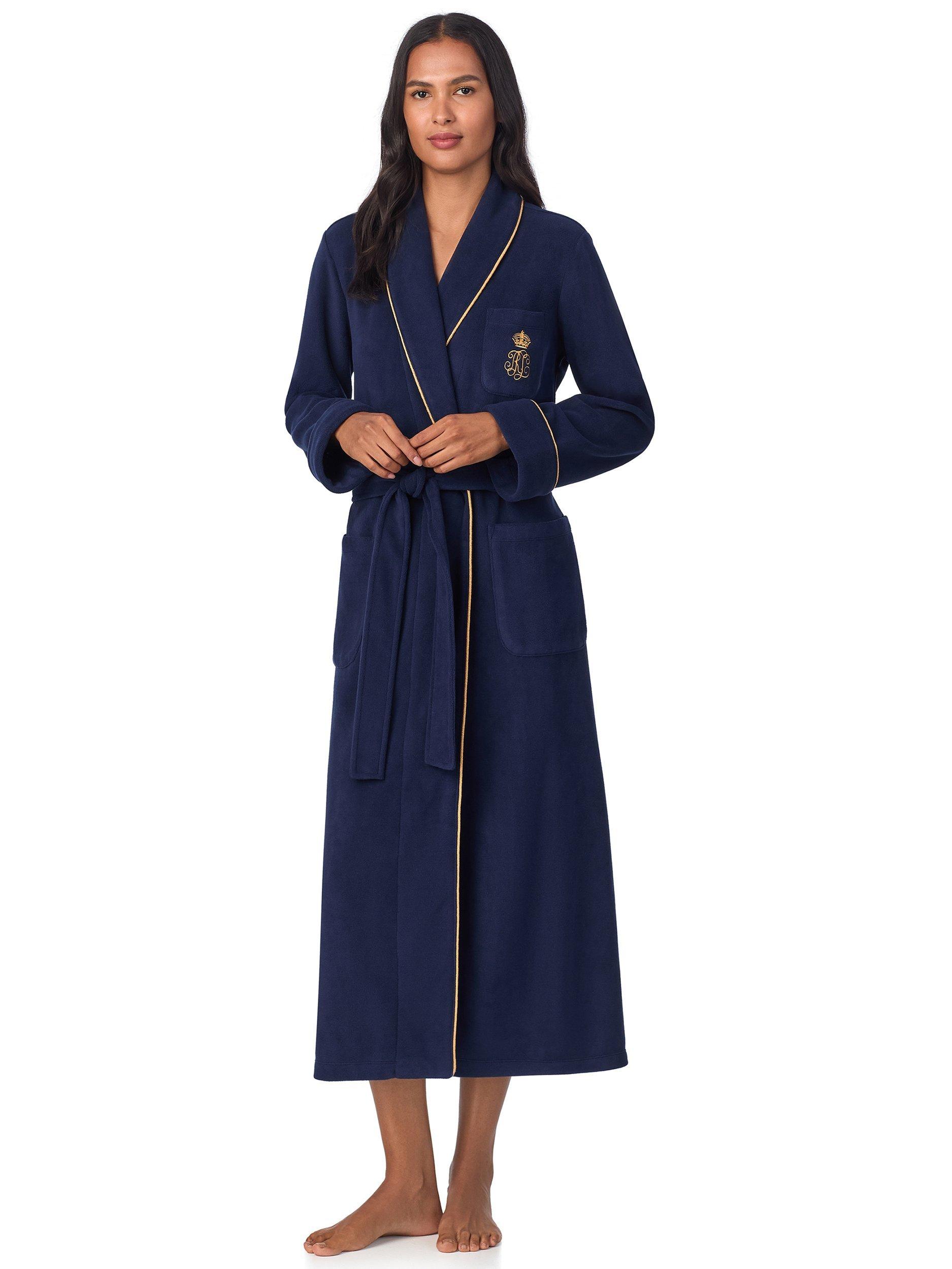 Lauren Ralph Lauren Dalton Fleece Dressing Gown Navy