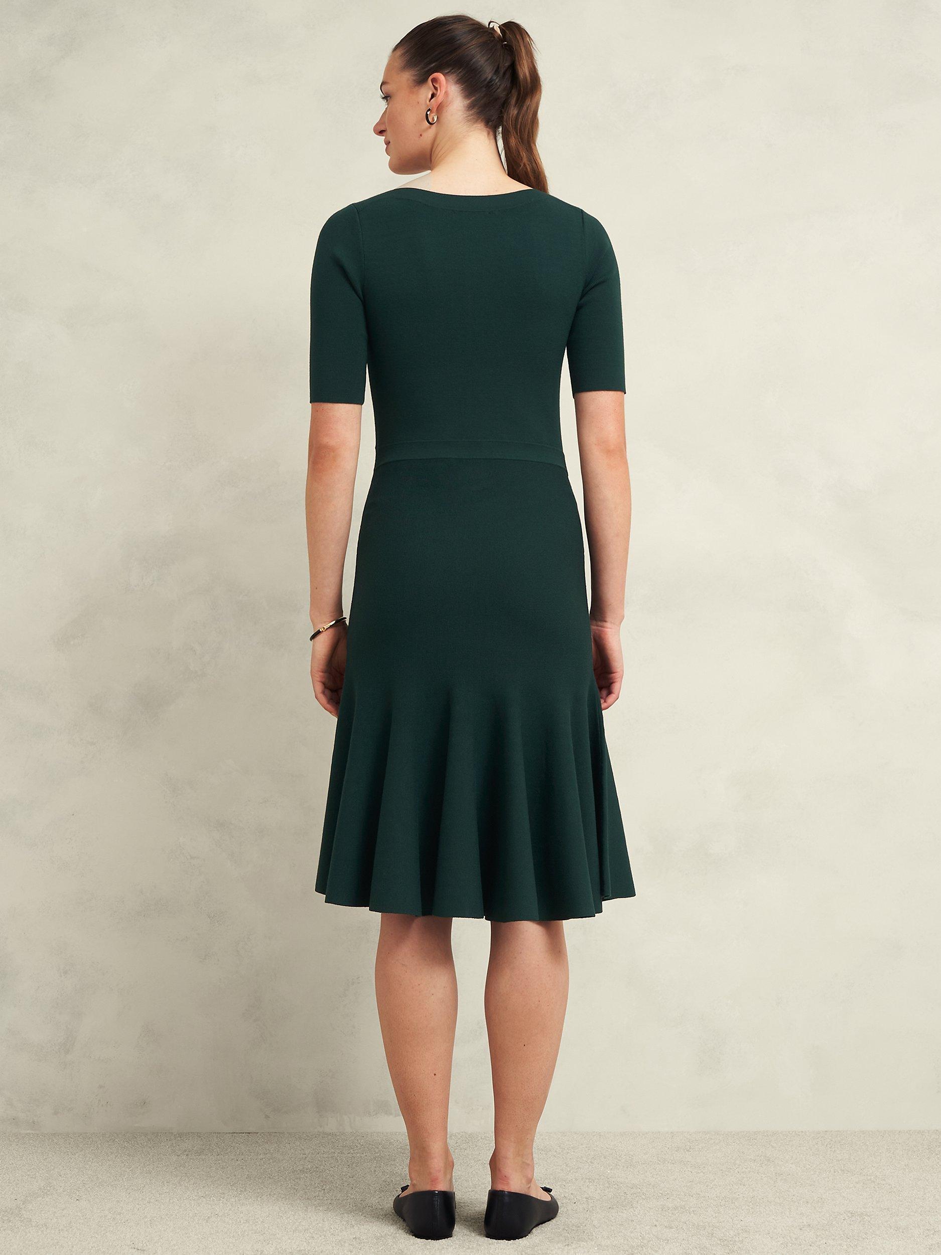 Product image 2 of 7, which shows Hobbs Abbie Knit Dress, Green, 10