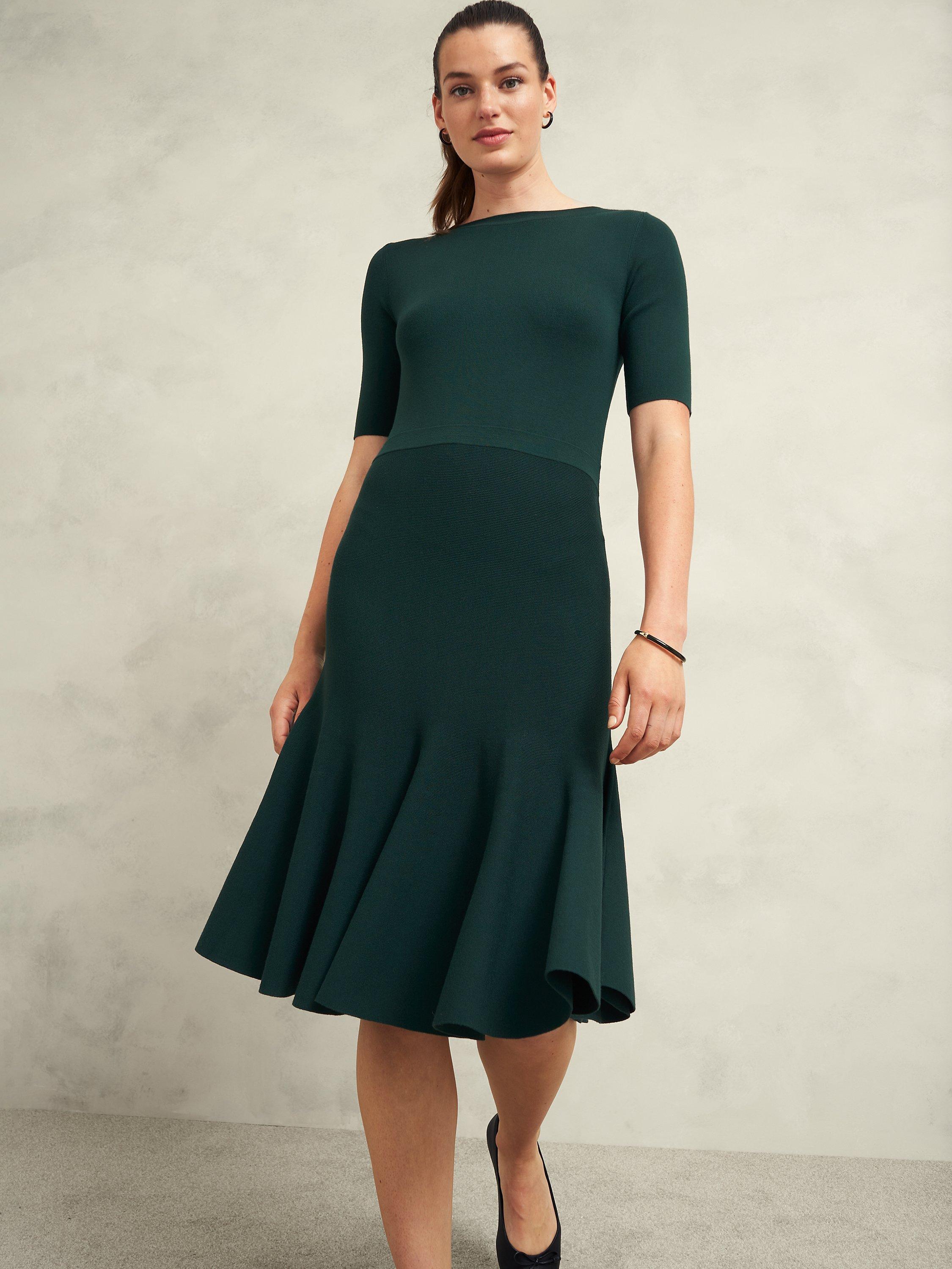 Product image 6 of 7, which shows Hobbs Abbie Knit Dress, Green, 10