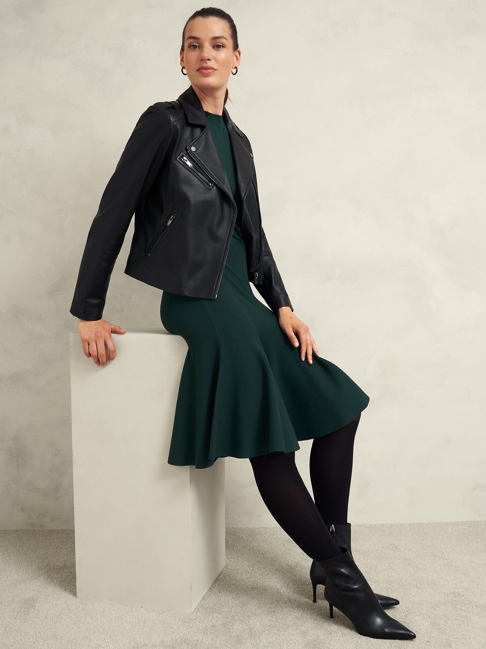 Product image 7 of 7, which shows Hobbs Abbie Knit Dress, Green, 10