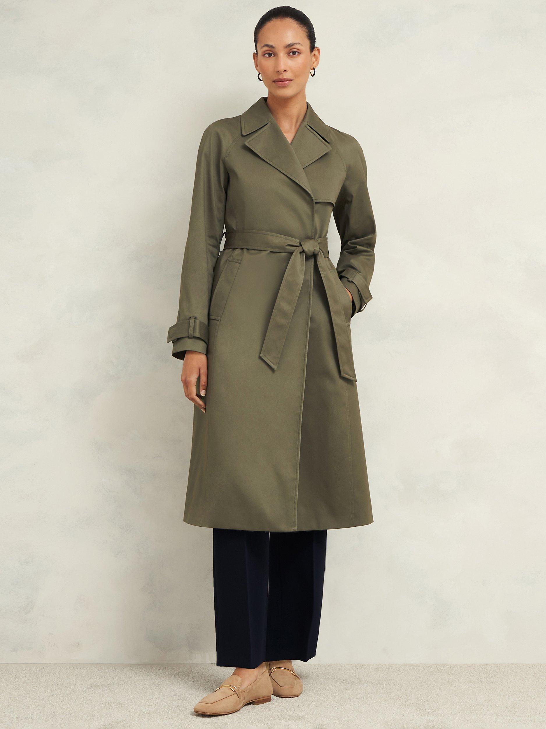 Product image 1 of 7, which shows Hobbs Rhian Trench Coat, Olive Green, 10