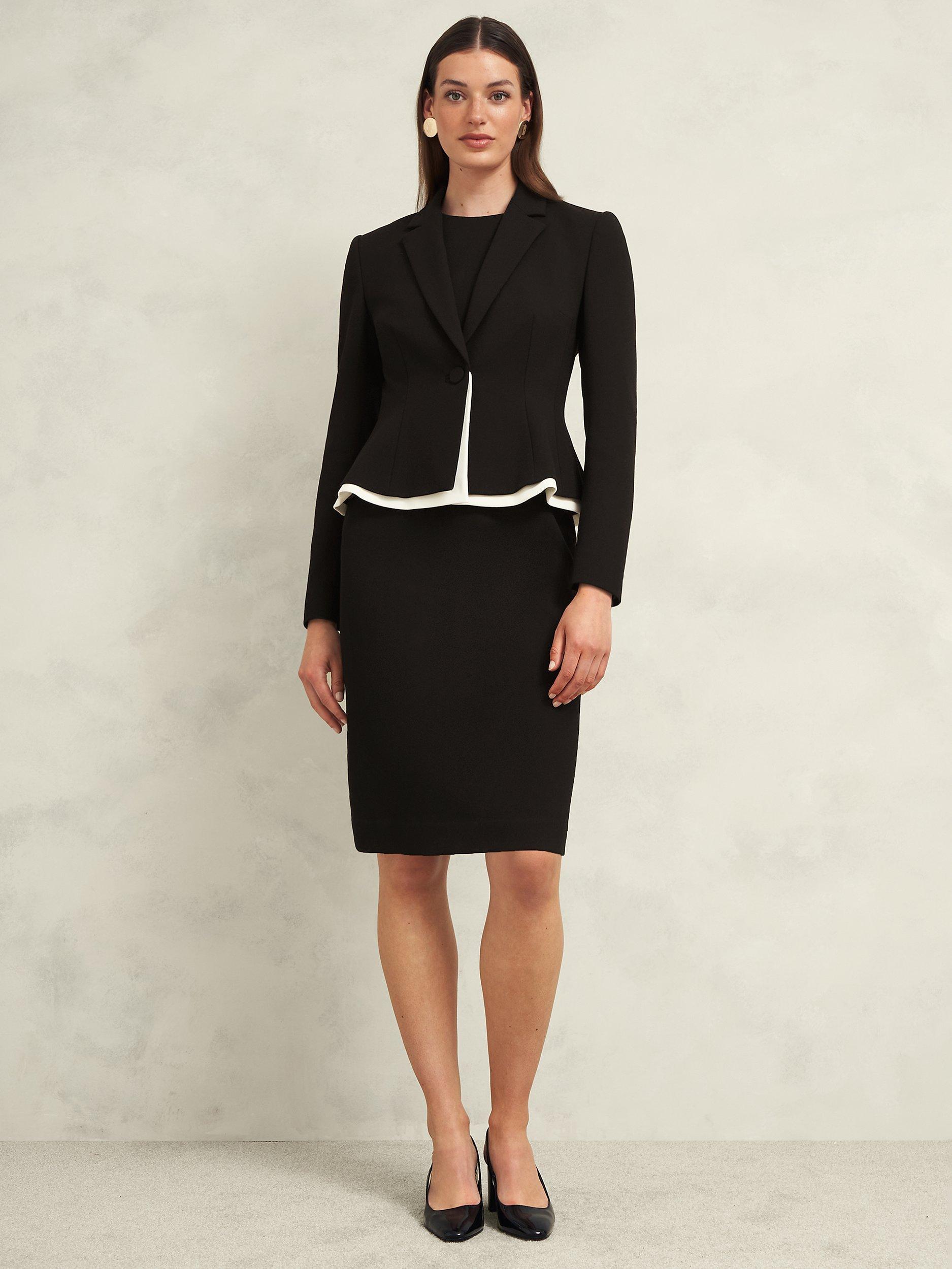 Hobbs Harmony Tailored Jacket, Black/Ivory, 12