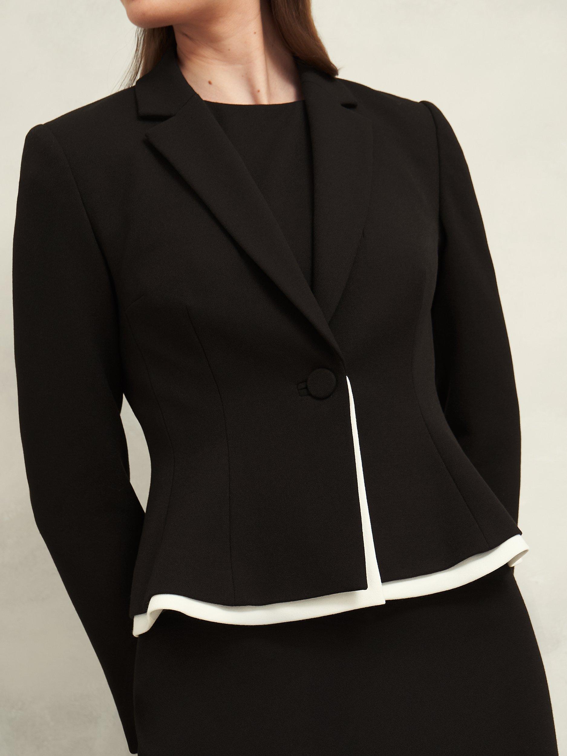 Hobbs Harmony Tailored Jacket, Black/Ivory, 12