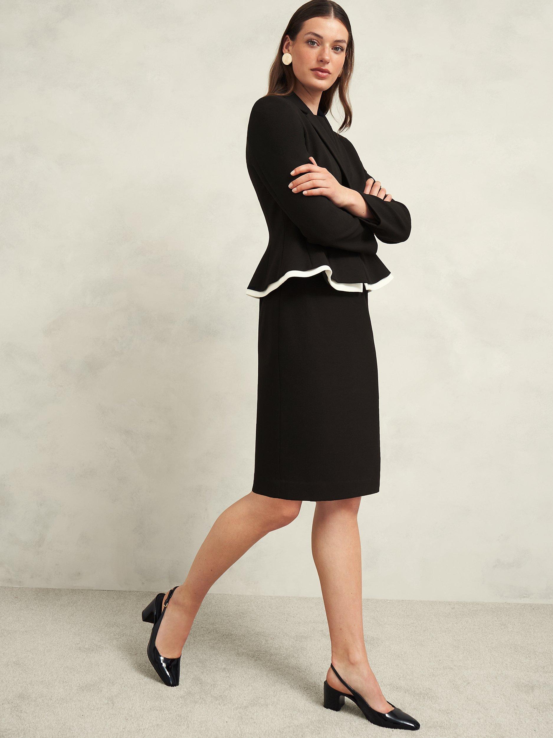 Hobbs Harmony Tailored Jacket, Black/Ivory, 12