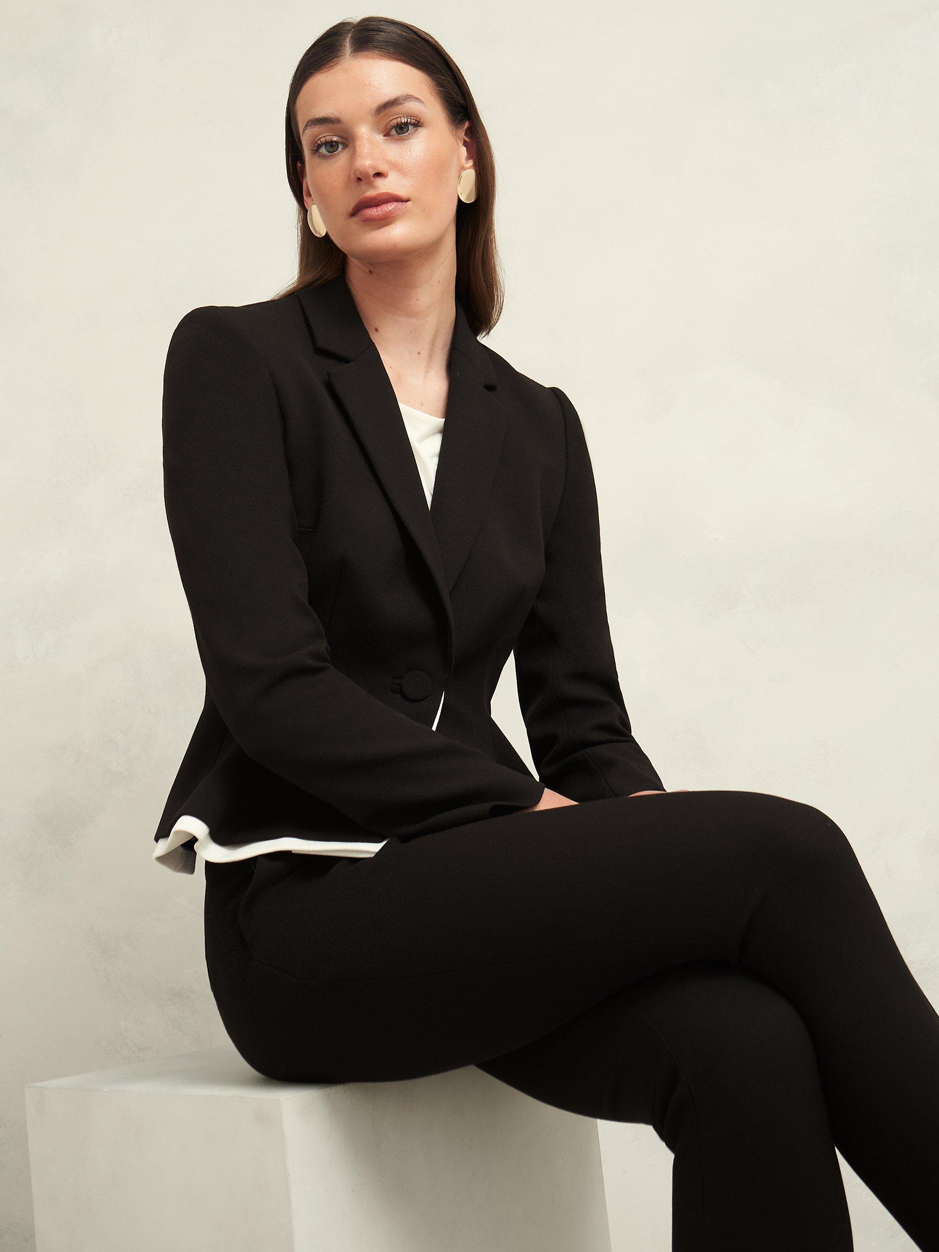 Hobbs Harmony Tailored Jacket, Black/Ivory, 12