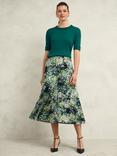 Hobbs Kiara Floral Midi Skirt, Green/Multi