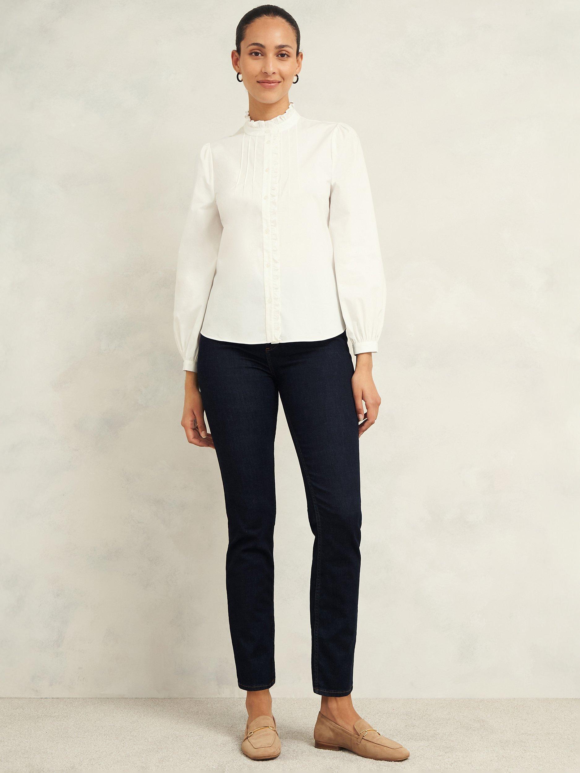 Hobbs Trinity Frill Shirt, White