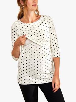 Bshirt Spot Nursing Top, Cream/Black - view 2, Cream & Black Spot
