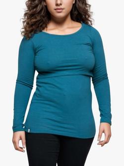 Bshirt Organic Cotton Blend Maternity Nursing Top, Teal