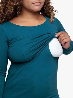 Bshirt Organic Cotton Blend Maternity Nursing Top - view 2, Teal
