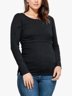 Bshirt Organic Cotton Blend Maternity Nursing Top, Black