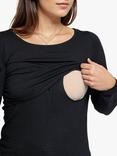 Bshirt Organic Cotton Blend Maternity Nursing Top, Black