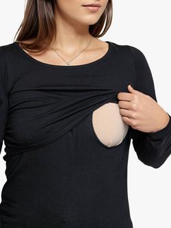 Bshirt Organic Cotton Blend Maternity Nursing Top - view 2, Black