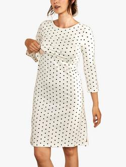 Bshirt Nursing Dress, Cream & Black Spot - view 2, Cream & Black Spot