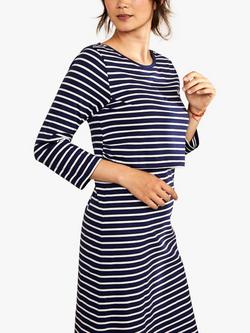 Bshirt Nursing Dress, Navy & White Stripe - view 2, Navy & White Stripe