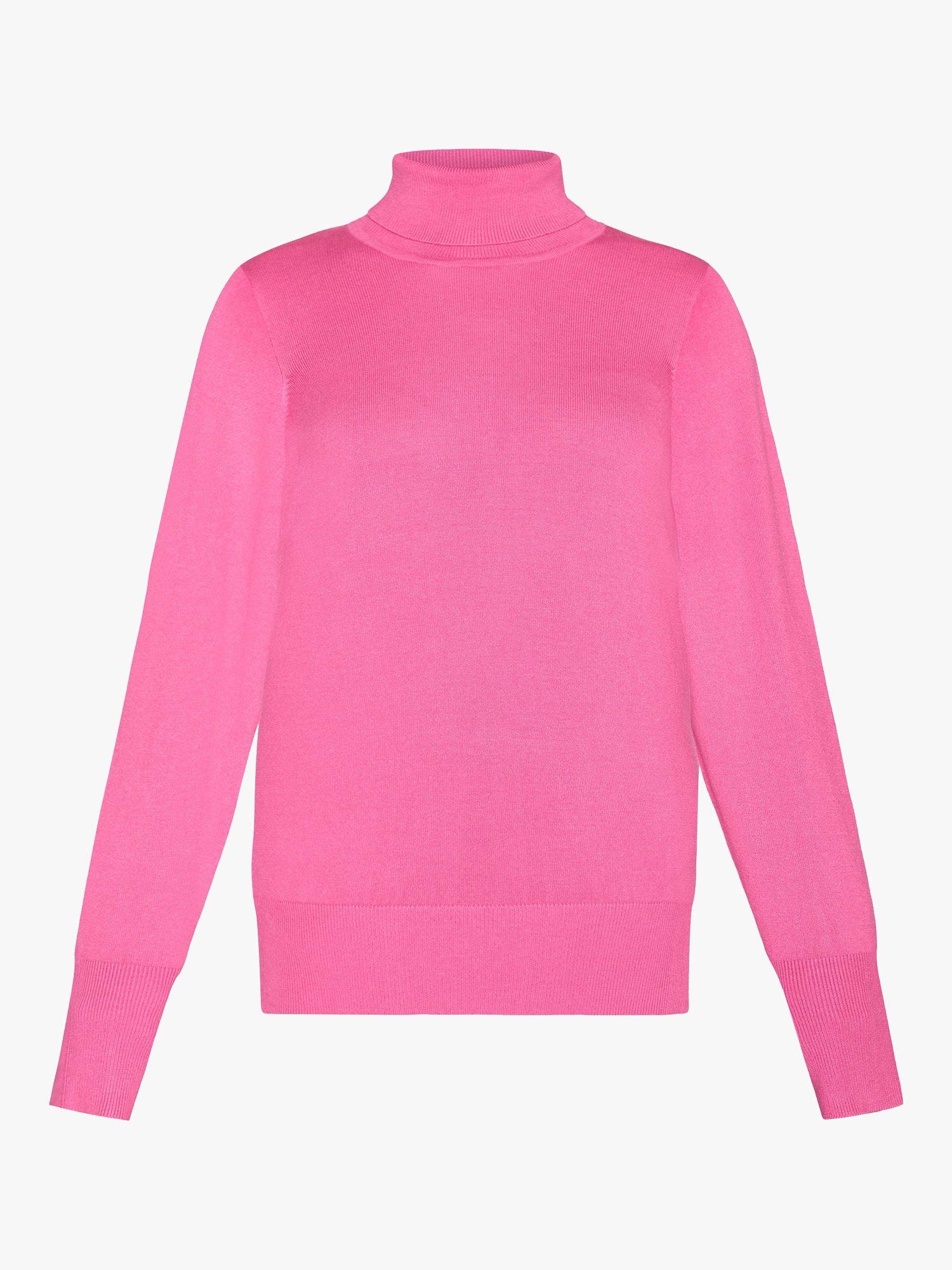 Product image 4 of 5, which shows Sisters Point Hotti Slim Fit Roll Neck Jumper, Pink, XS