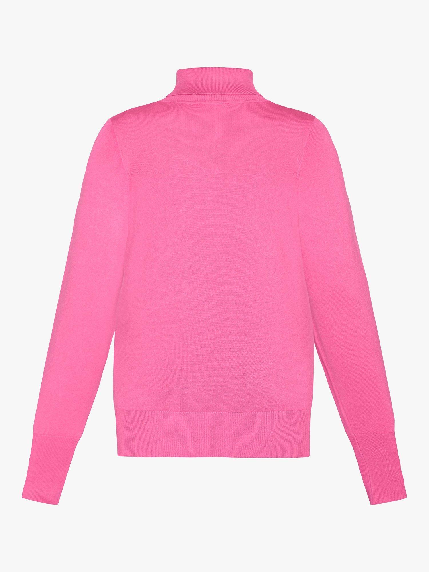 Product image 5 of 5, which shows Sisters Point Hotti Slim Fit Roll Neck Jumper, Pink, XS