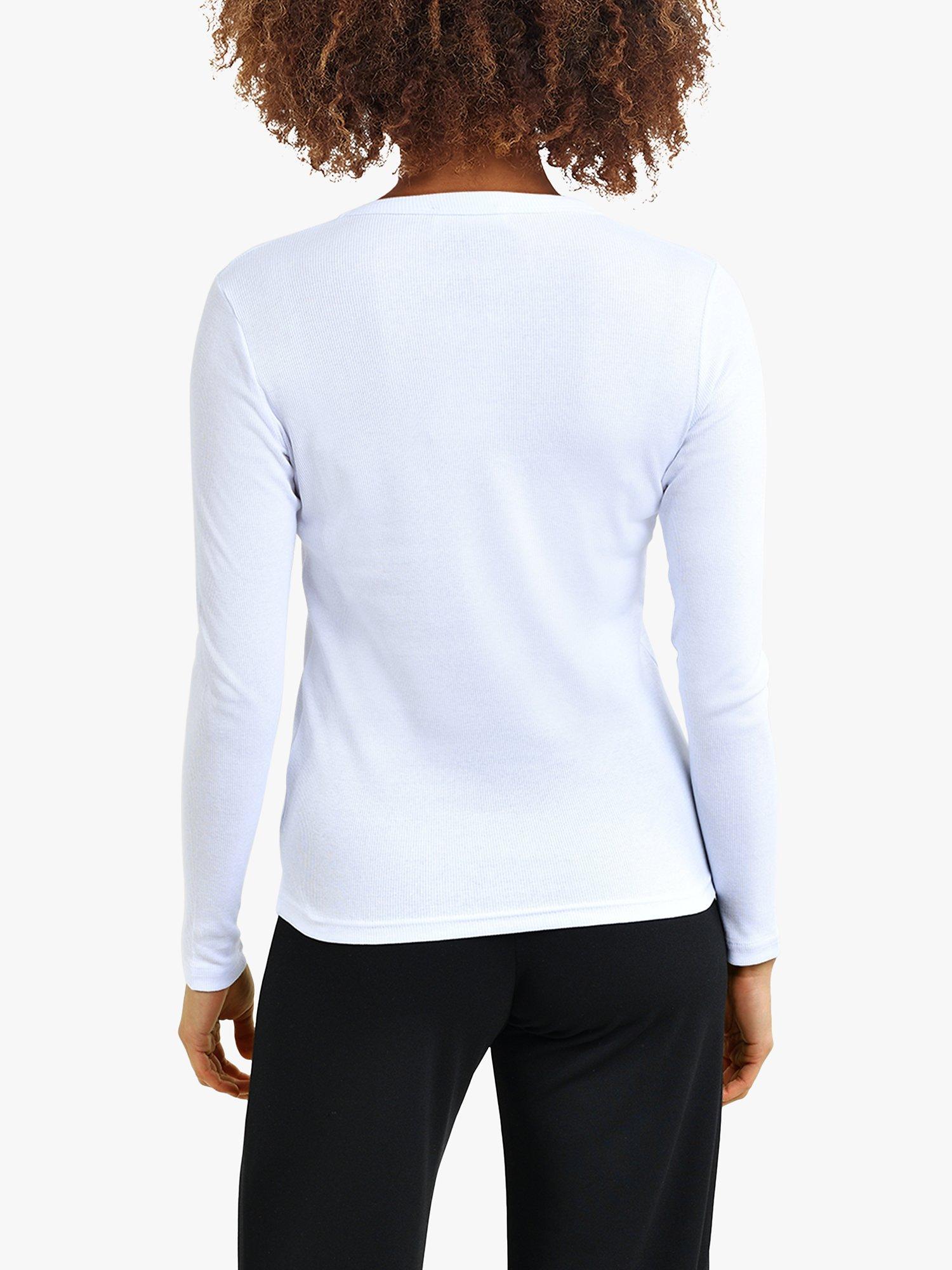 Product image 2 of 5, which shows Sisters Point Eike Slim Fit Rib Top, White, XS