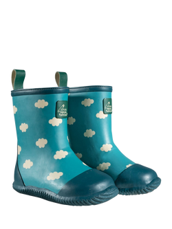 Little Green Radicals Kids' Clouds Classic Wellington Boots, Blue - view 2, Blue Cloud