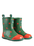 Little Green Radicals Kids'  Apple Classic Wellington Boots, Green/Red