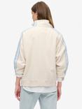 Superdry Athletic Essentials Applique Loose Zip Track Top, Turtledove Cream/Blue