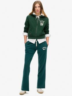 Superdry Athletic Essentials Relaxed Crop Zip Hoodie - view 2, Enamel Green