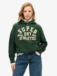 Superdry Athletic Essentials Applique Oversized Hoodie, Enamel Green