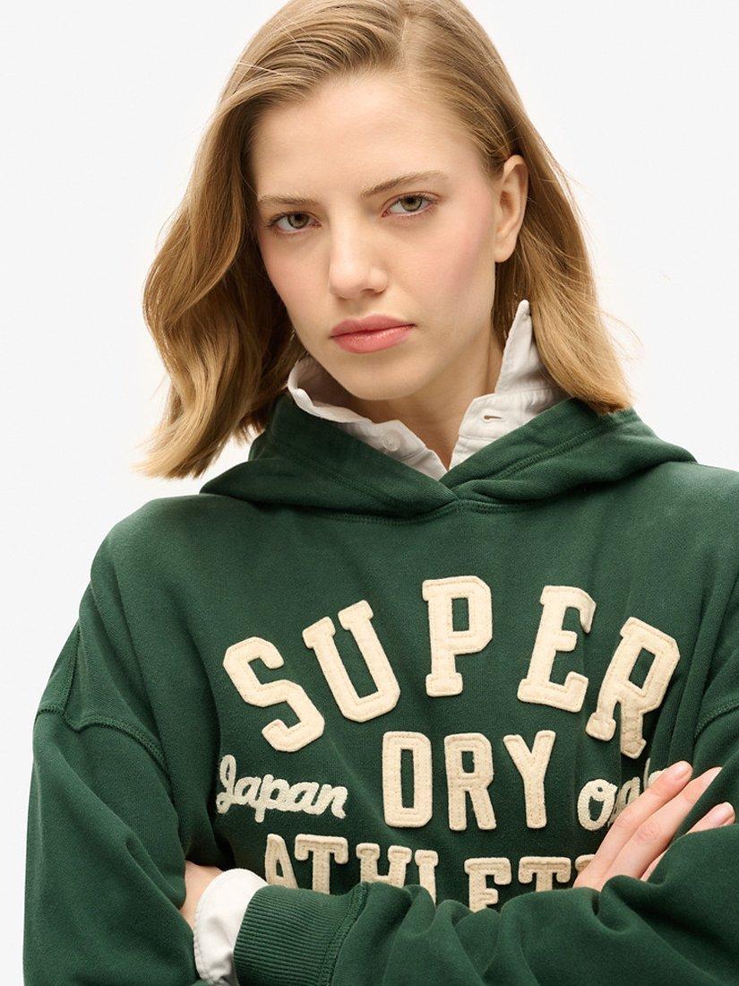 Product image 5 of 7, which shows Superdry Athletic Essentials Applique Oversized Hoodie, Enamel Green, 8