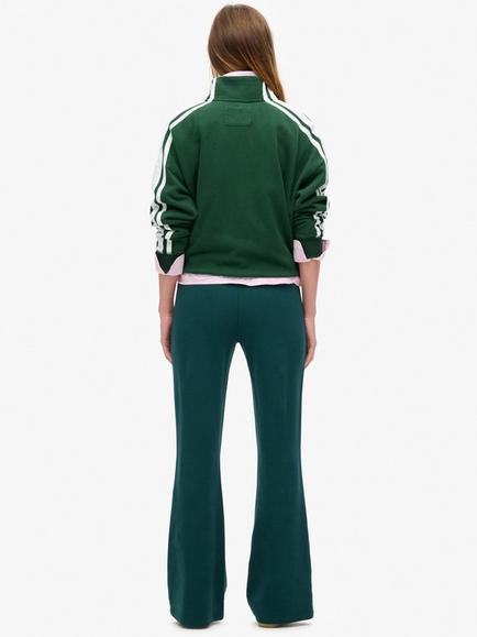 Superdry Athletic Essentials Applique Loose Zip Track Top, Enamel Green/Ivory - view 2, Enamel Green/Ivory