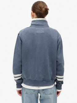 Superdry Athletic Essentials Applique Half Zip Sweatshirt, Mariner Navy/White - view 2, Mariner Navy/White