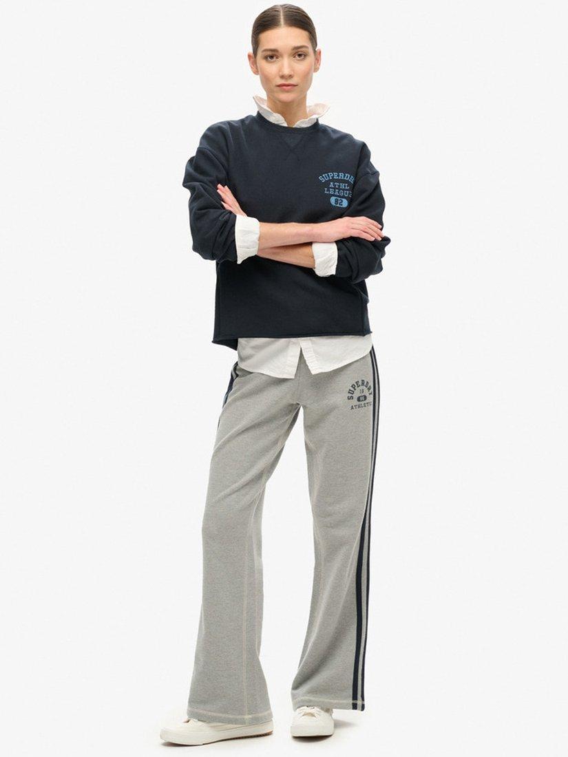 Product image 3 of 5, which shows Superdry Athletic Essentials Loose Crop Crew Sweatshirt, Eclipse Navy, 8