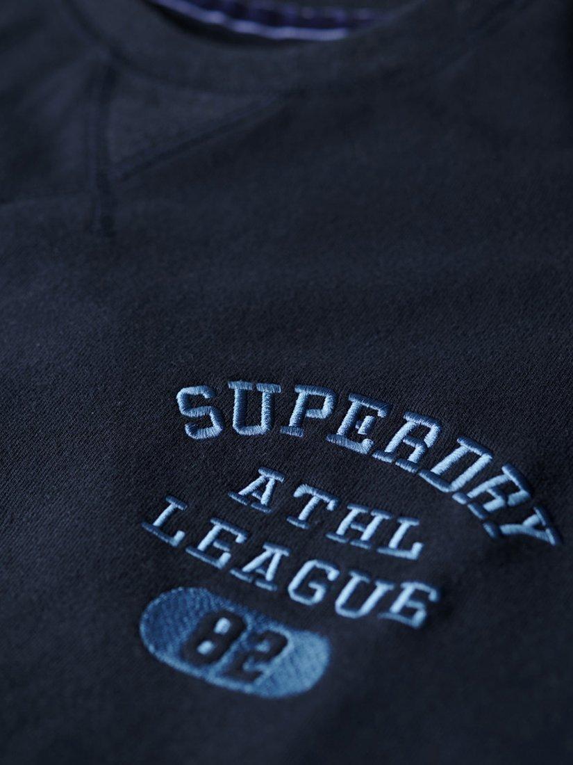 Product image 5 of 5, which shows Superdry Athletic Essentials Loose Crop Crew Sweatshirt, Eclipse Navy, 8