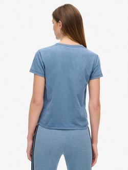 Superdry Athletic Essentials Graphic Fitted T-Shirt, Wedgewood Blue Slub - view 2, Wedgewood Blue Slub