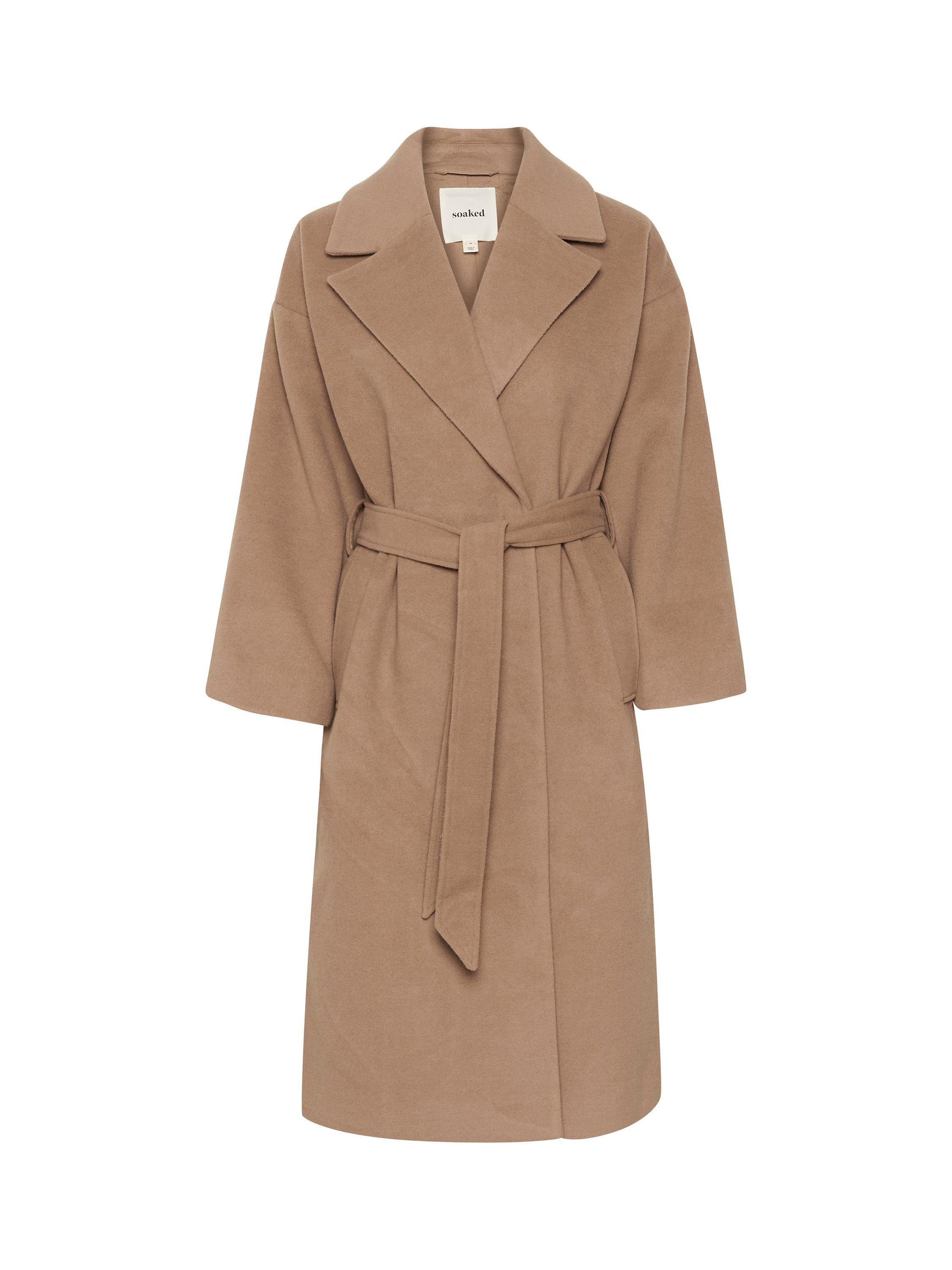 Product image 5 of 6, which shows Soaked In Luxury Rubie Notch Lapel Belted Coat, Burro, S