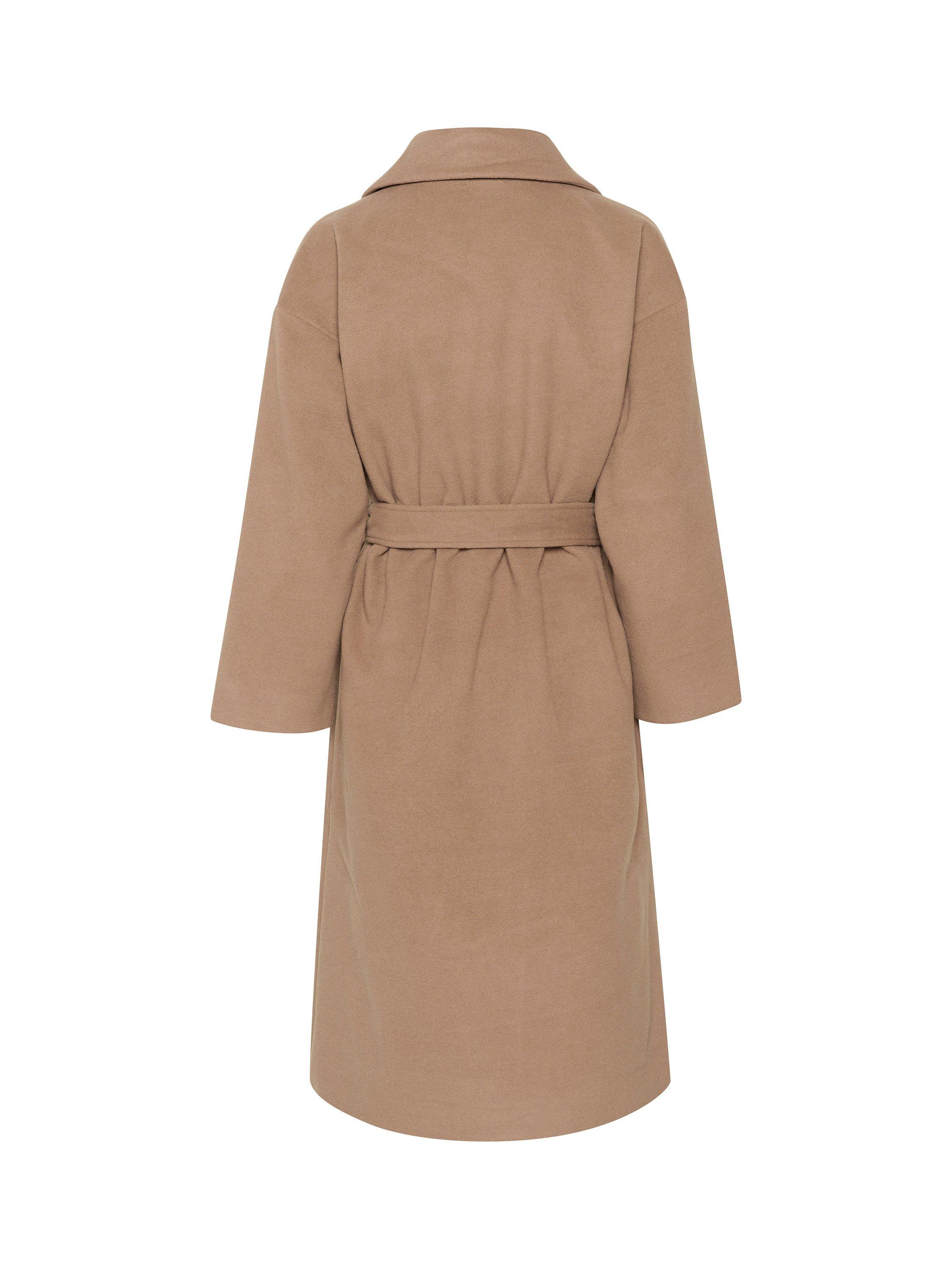 Product image 6 of 6, which shows Soaked In Luxury Rubie Notch Lapel Belted Coat, Burro, S