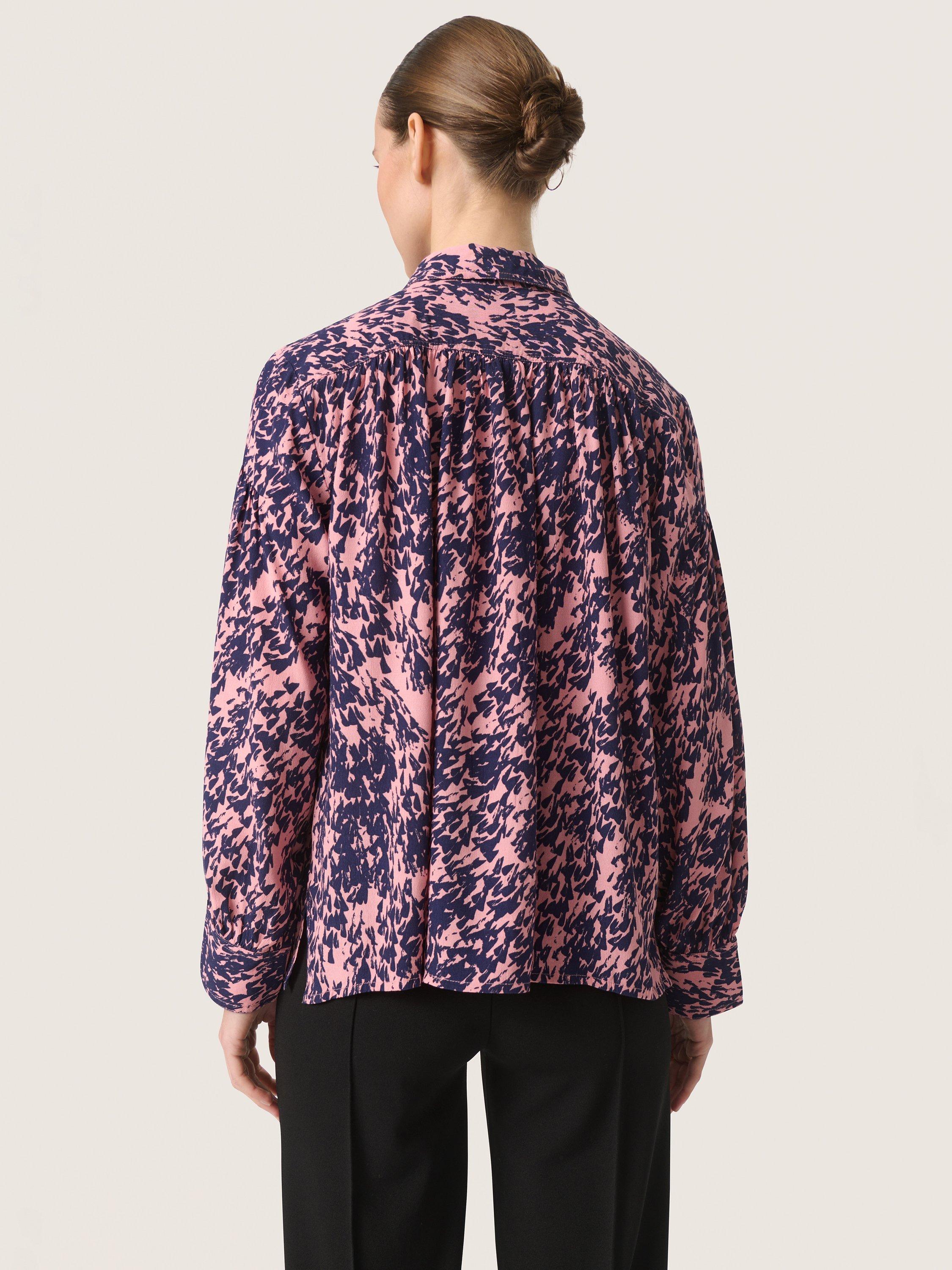 Product image 2 of 6, which shows Soaked In Luxury Sylvia Shirt, Blush/Navy, XS