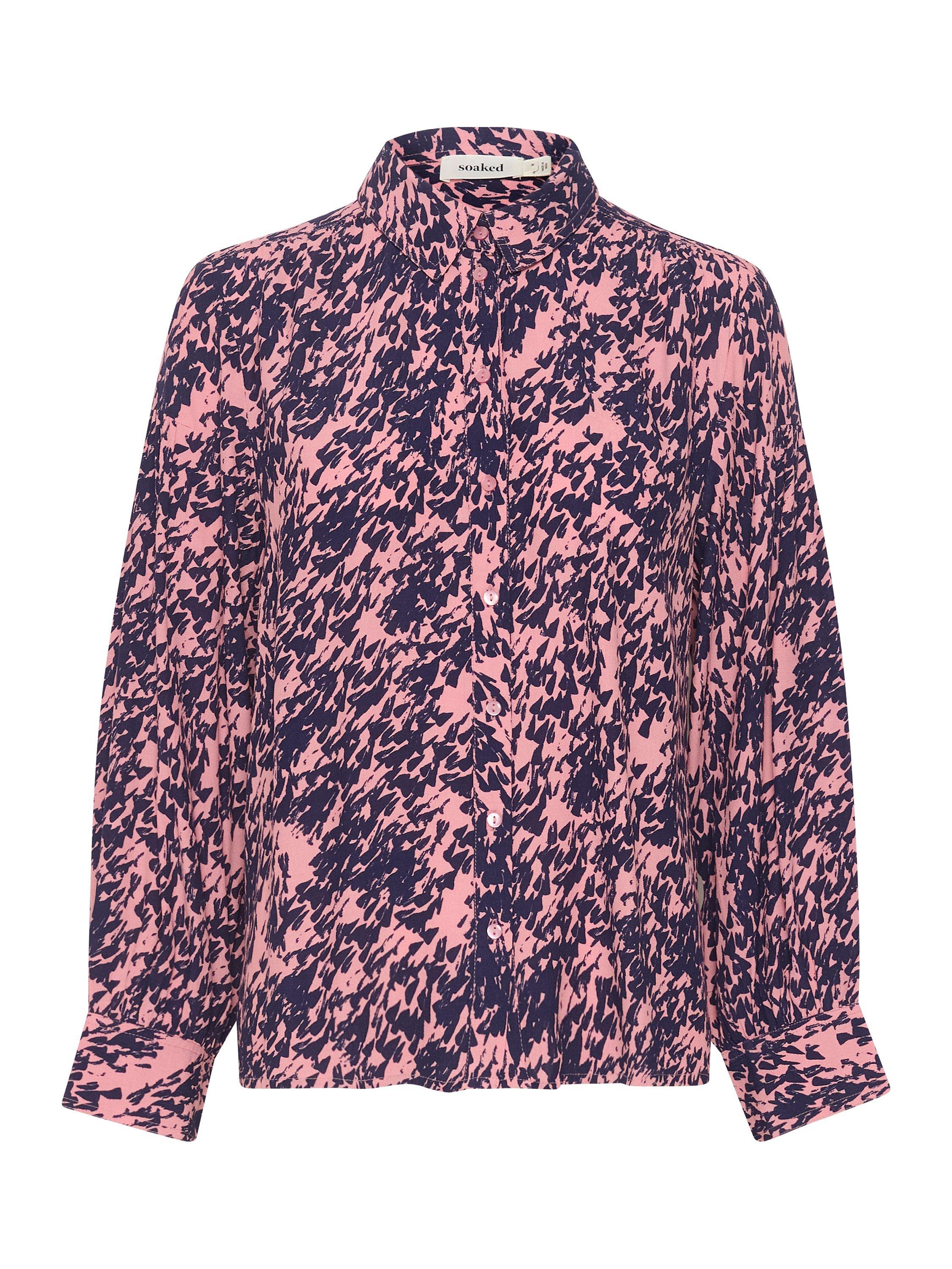 Product image 5 of 6, which shows Soaked In Luxury Sylvia Shirt, Blush/Navy, XS