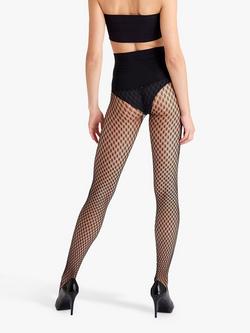 Heist Double Diamond Fishnet Tights, Black - view 2, Black