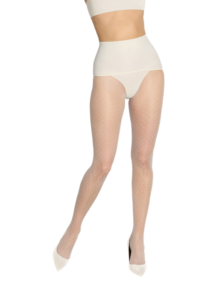 Heist Spot Sheer Tights, Vintage Ivory