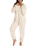 Loungeable Cable Cut Sherpa Onesie, Natural Cream