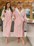 Loungeable Geometric Luxury Fleece Dressing Gown, Pink