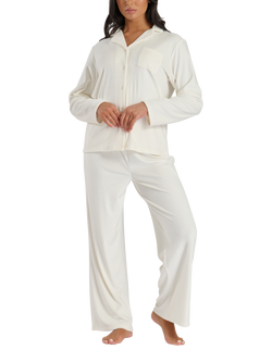 Loungeable Soft Velour Pyjama Set - view 2, Natural Cream