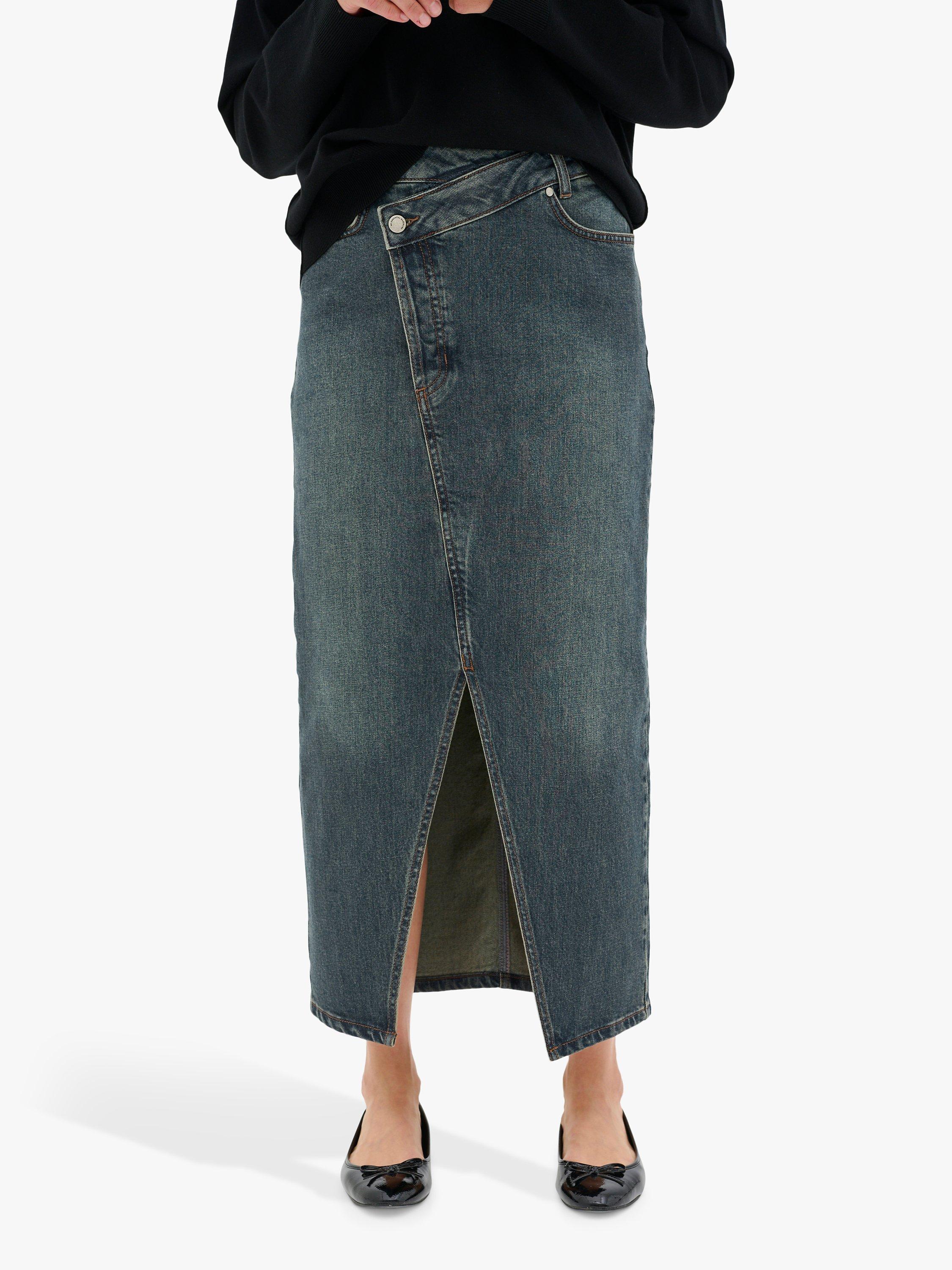 MY ESSENTIAL WARDROBE Dalvi Denim Midi Skirt Dark Blue