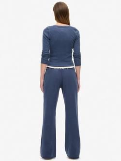 Superdry Athletic Essentials Low Rise Flare Joggers, Mariner Navy - view 2, Mariner Navy