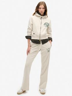 Superdry Athletic Essentials Low Rise Flare Joggers, Turtledove Cream, Turtledove Cream