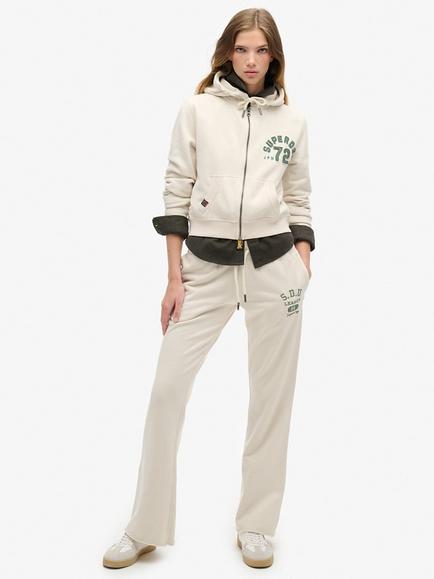 Superdry Athletic Essentials Low Rise Flare Joggers, Turtledove Cream, Turtledove Cream